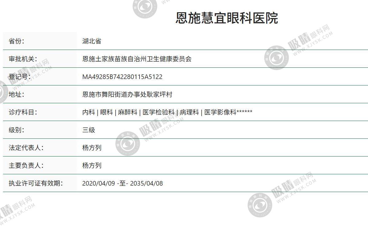 湖北恩施慧宜眼科是公立还是私立医院？
