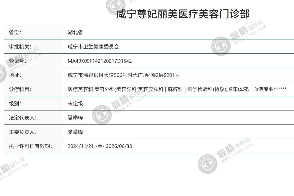 咸宁市尊妃丽美医疗美容门诊部怎么样？
